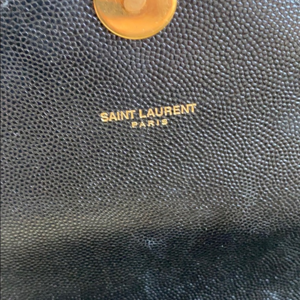Yves Saint Laurent Black Chevron Quilted Shoulder Bag with Gold Hardware - Picture 6 of 8